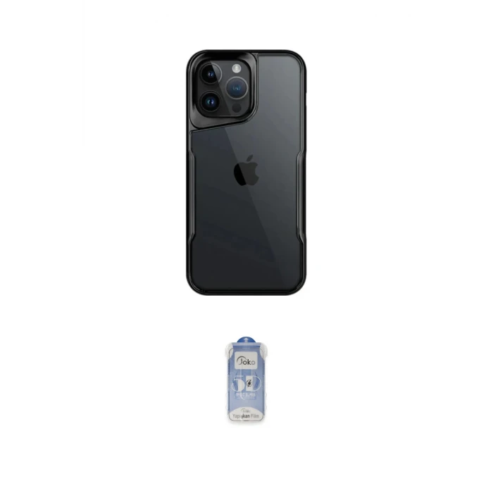 ieg™ iPhone 16 Pro Kılıf Akış Çizgi Koleksiyonu - Siyah Joko Magic 5D Cam