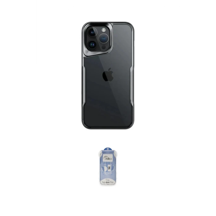 ieg™ iPhone 16 Pro Kılıf Akış Çizgi Koleksiyonu - Siyah Joko Magic 5D Cam
