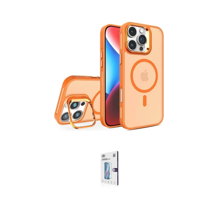 ieg™ iPhone 16 Pro Kılıf Akış Form - Siyah Bilvis 0.18mm Plus Cam Ekran Koruyucu