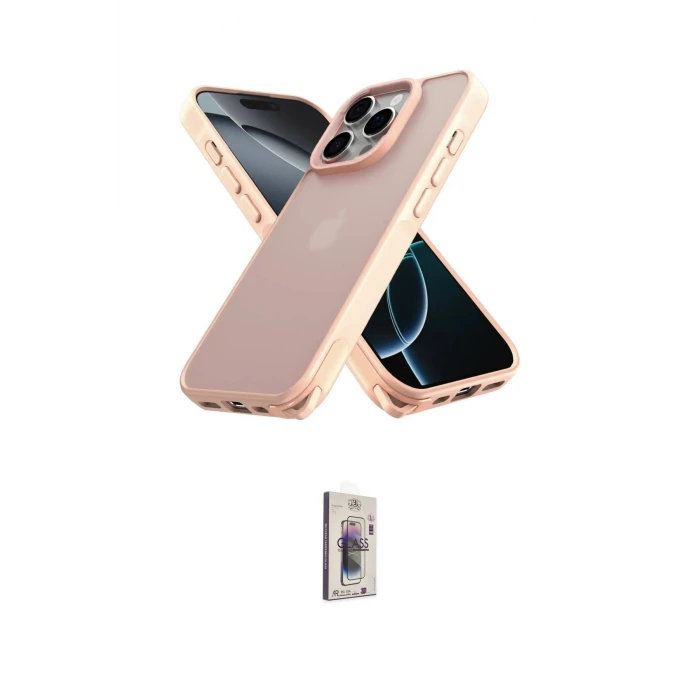 ieg™ iPhone 16 Pro Kılıf Atlas Form - Siyah Bilvis 3D Cam Ekran Koruyucu
