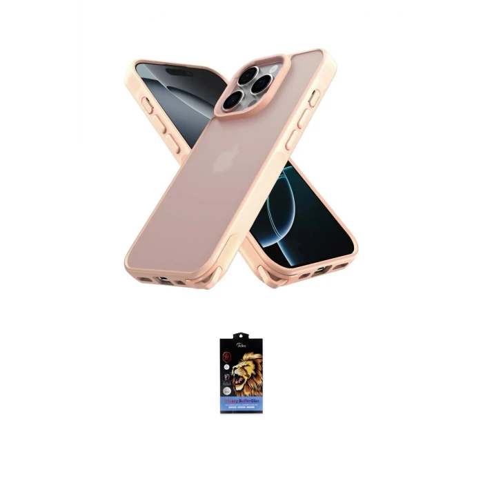 ieg™ iPhone 16 Pro Kılıf Atlas Form - Siyah Buffer Hayalet Cam Ekran Koruyucu