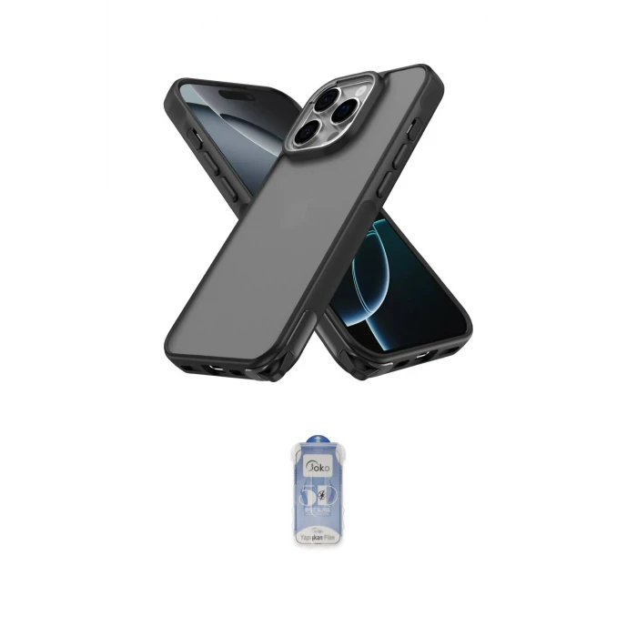 ieg™ iPhone 16 Pro Kılıf Atlas Form - Siyah Joko Magic 5D Cam