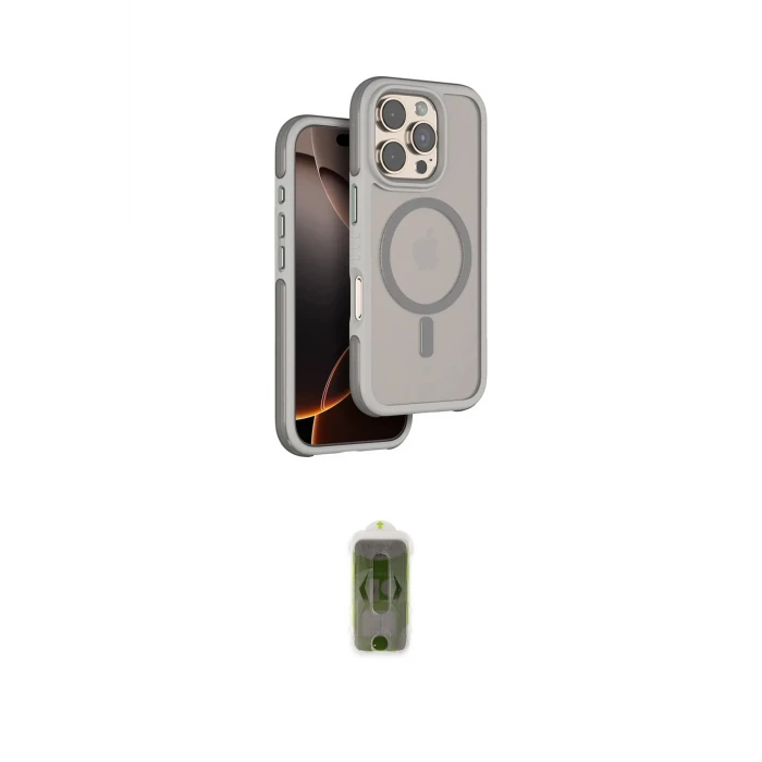 ieg™ iPhone 16 Pro Kılıf Çekirdek Minimal Prime - Siyah Joko Magic 5D Hayalet Cam