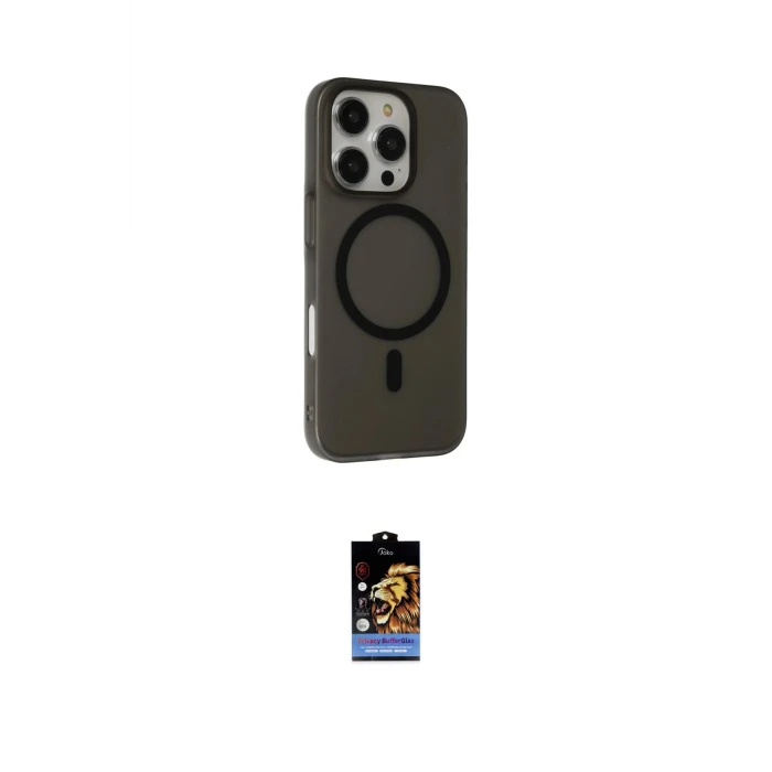 ieg™ iPhone 16 Pro Kılıf Çekirdek Modern Prime - Siyah Buffer Hayalet Cam Ekran Koruyucu
