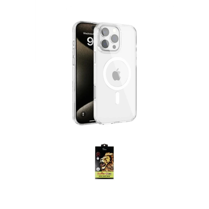 ieg™ iPhone 16 Pro Kılıf Doruk Doku Özel Seri - Siyah Buffer Cam Ekran Koruyucu