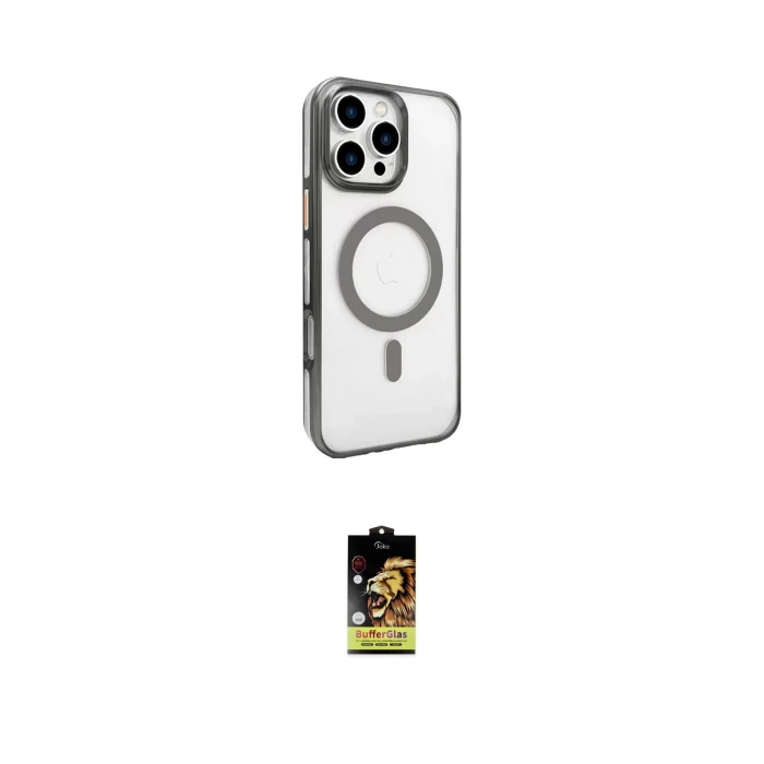 ieg™ iPhone 16 Pro Kılıf Doruk Doku Özel Seri - Siyah Buffer Cam Ekran Koruyucu