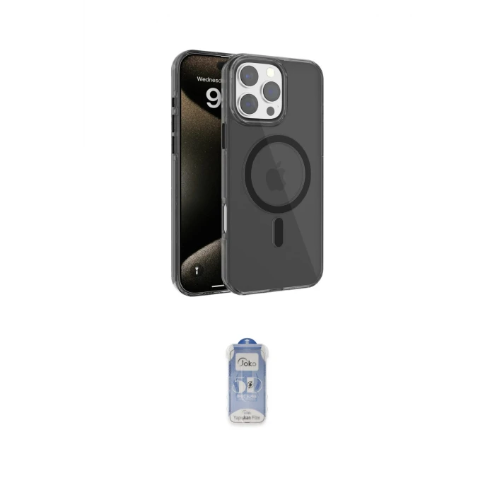 ieg™ iPhone 16 Pro Kılıf Doruk Doku Özel Seri - Siyah Joko Magic 5D Cam