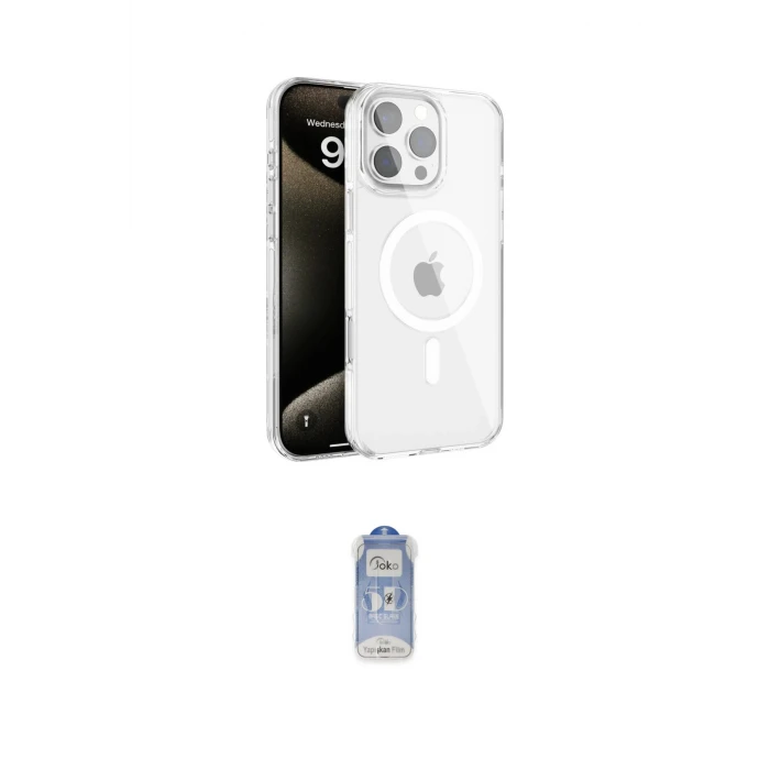 ieg™ iPhone 16 Pro Kılıf Doruk Doku Özel Seri - Siyah Joko Magic 5D Cam