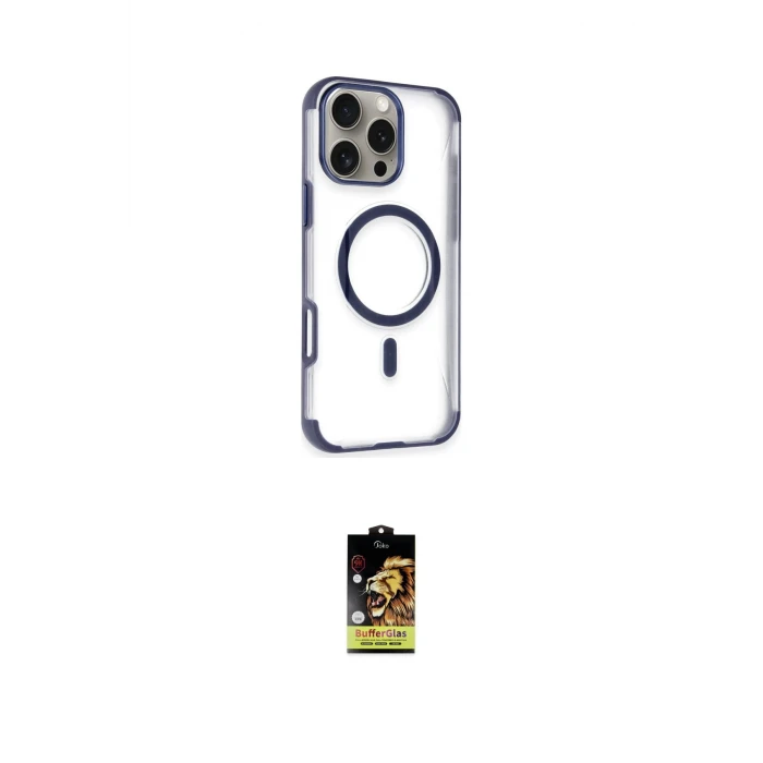 ieg™ iPhone 16 Pro Kılıf Eksen Klasik Koleksiyonu - Siyah Buffer Cam Ekran Koruyucu