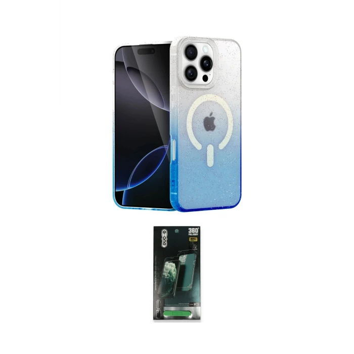 ieg™ iPhone 16 Pro Kılıf Eksen Minimal Özel Seri - Siyah 360 Mat Full Body Arka Koruyucu