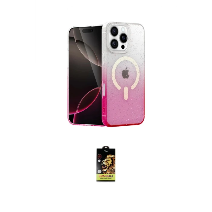 ieg™ iPhone 16 Pro Kılıf Eksen Minimal Özel Seri - Siyah Buffer Cam Ekran Koruyucu