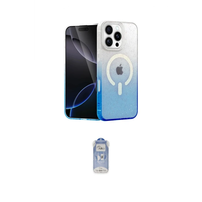 ieg™ iPhone 16 Pro Kılıf Eksen Minimal Özel Seri - Siyah Joko Magic 5D Cam