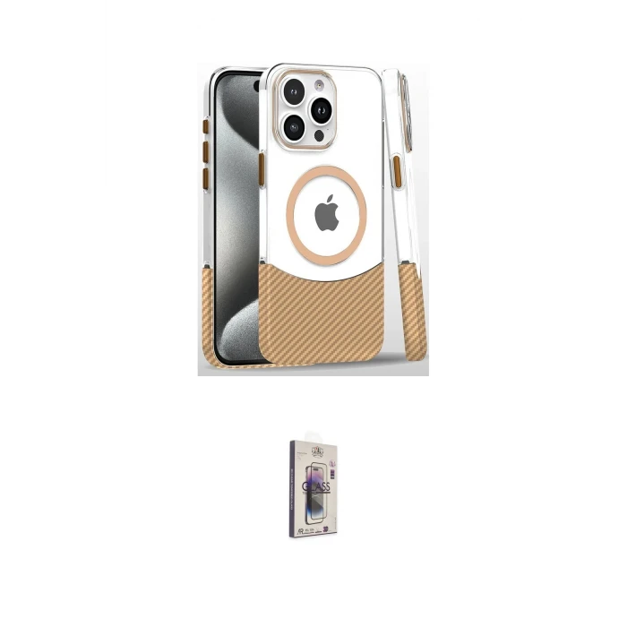 ieg™ iPhone 16 Pro Kılıf İz Asil Prime - Siyah Bilvis 3D Cam Ekran Koruyucu
