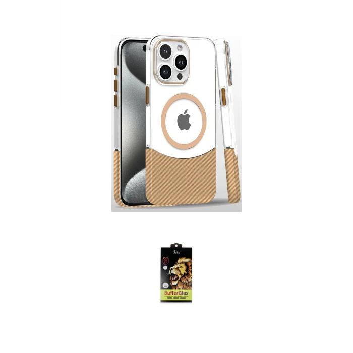 ieg™ iPhone 16 Pro Kılıf İz Asil Prime - Siyah Buffer Cam Ekran Koruyucu