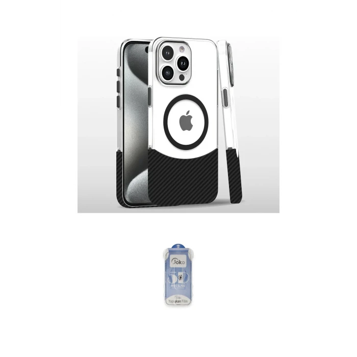 ieg™ iPhone 16 Pro Kılıf İz Asil Prime - Siyah Joko Magic 5D Cam