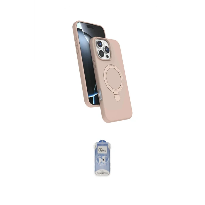 ieg™ iPhone 16 Pro Kılıf İz Işık Koleksiyonu - Siyah Joko Magic 5D Cam