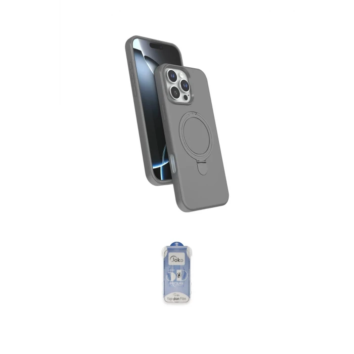 ieg™ iPhone 16 Pro Kılıf İz Işık Koleksiyonu - Siyah Joko Magic 5D Cam