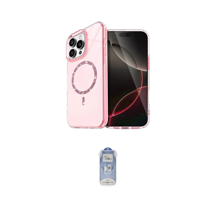 ieg™ iPhone 16 Pro Kılıf Kıvılcım Form Prime - Siyah Joko Magic 5D Cam