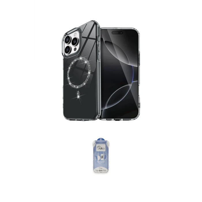 ieg™ iPhone 16 Pro Kılıf Kıvılcım Form Prime - Siyah Joko Magic 5D Cam