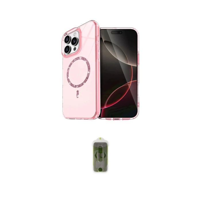 ieg™ iPhone 16 Pro Kılıf Kıvılcım Form Prime - Siyah Joko Magic 5D Hayalet Cam