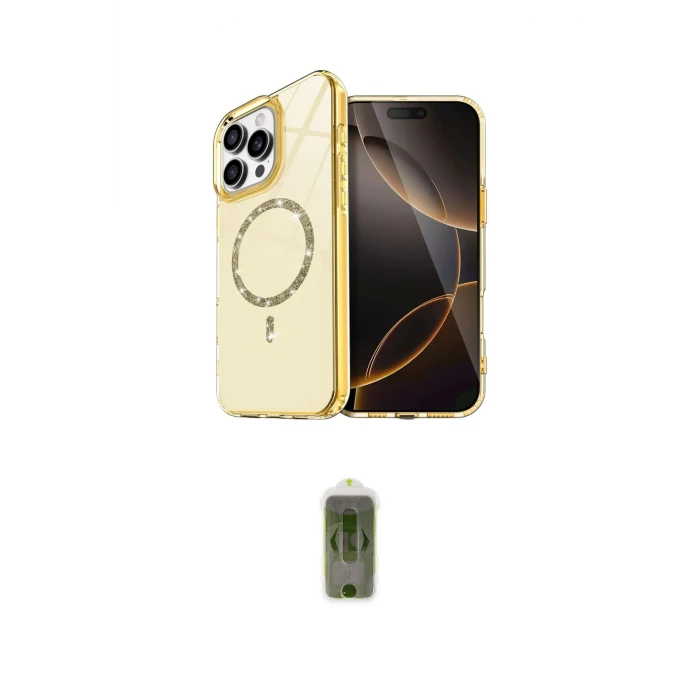ieg™ iPhone 16 Pro Kılıf Kıvılcım Form Prime - Siyah Joko Magic 5D Hayalet Cam
