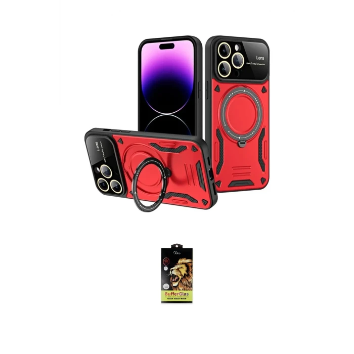 ieg™ iPhone 16 Pro Kılıf Kıvılcım Modern Serisi - Siyah Buffer Cam Ekran Koruyucu