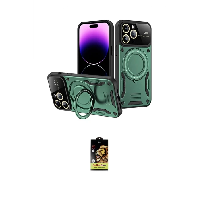 ieg™ iPhone 16 Pro Kılıf Kıvılcım Modern Serisi - Siyah Buffer Cam Ekran Koruyucu