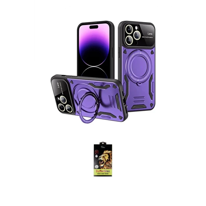 ieg™ iPhone 16 Pro Kılıf Kıvılcım Modern Serisi - Siyah Buffer Cam Ekran Koruyucu