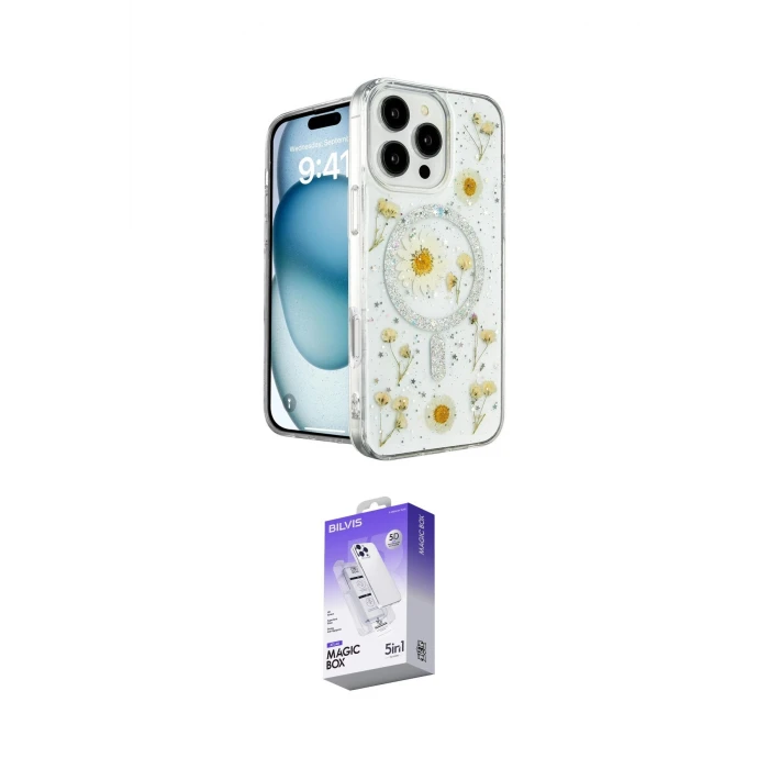 ieg™ iPhone 16 Pro Kılıf Kozmos Doku - Siyah Bilvis 5in1 3D Magic Cam Ekran Koruyucu
