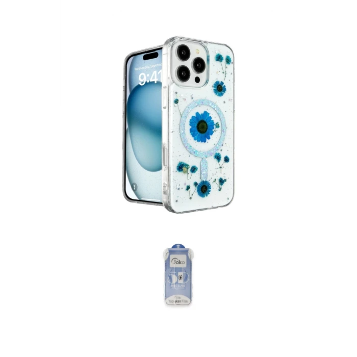 ieg™ iPhone 16 Pro Kılıf Kozmos Doku - Siyah Joko Magic 5D Cam