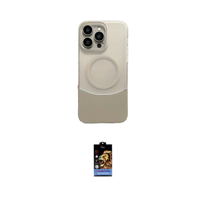 ieg™ iPhone 16 Pro Kılıf Kozmos Form Özel Seri - Siyah Buffer Hayalet Cam Ekran Koruyucu