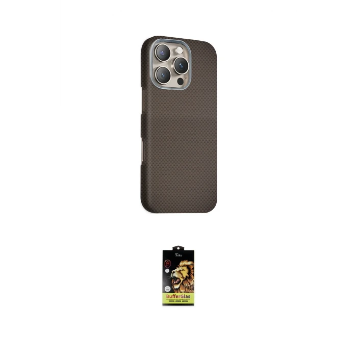 ieg™ iPhone 16 Pro Kılıf Kozmos Klasik Prime - Siyah Buffer Cam Ekran Koruyucu