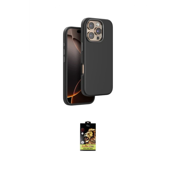 ieg™ iPhone 16 Pro Kılıf Kutup Modern - Siyah Buffer Cam Ekran Koruyucu