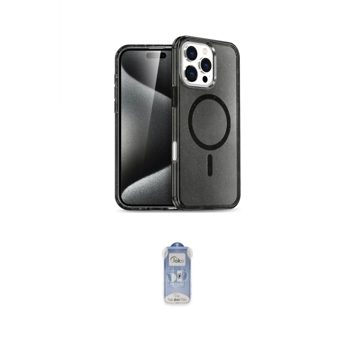 ieg™ iPhone 16 Pro Kılıf Nova Asil Prime - Siyah Joko Magic 5D Cam