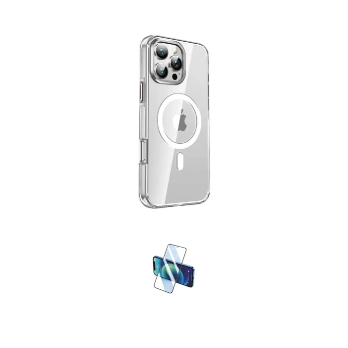 ieg™ iPhone 16 Pro Kılıf Nova Doku - Siyah 3D Antistatik Seramik Nano Ekran Koruyucu