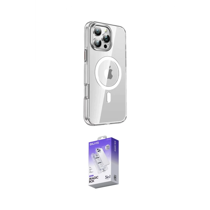 ieg™ iPhone 16 Pro Kılıf Nova Doku - Siyah Bilvis 5in1 3D Magic Cam Ekran Koruyucu