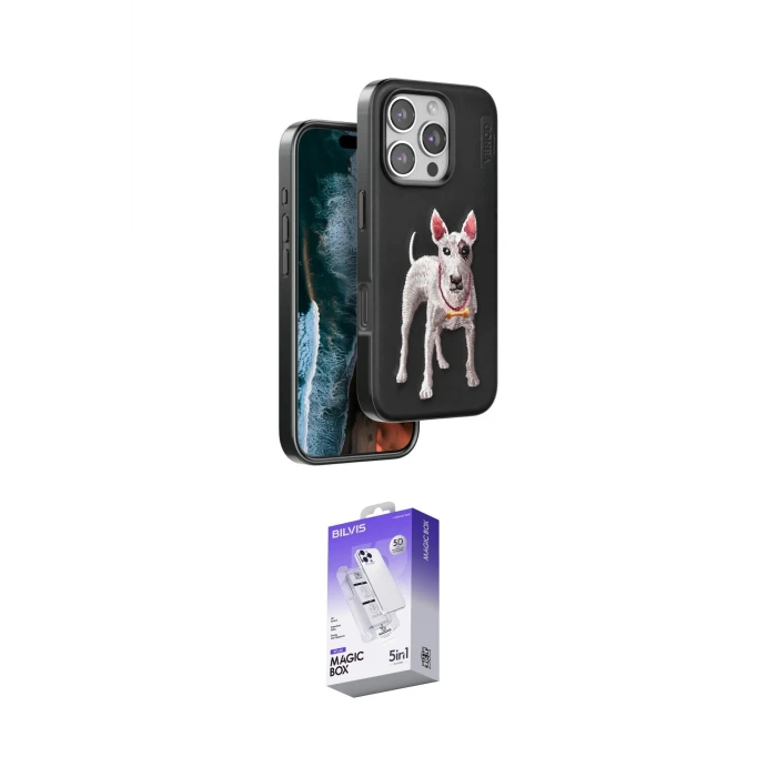 ieg™ iPhone 16 Pro Kılıf Nova Form Koleksiyonu - Siyah Bilvis 5in1 3D Magic Cam Ekran Koruyucu