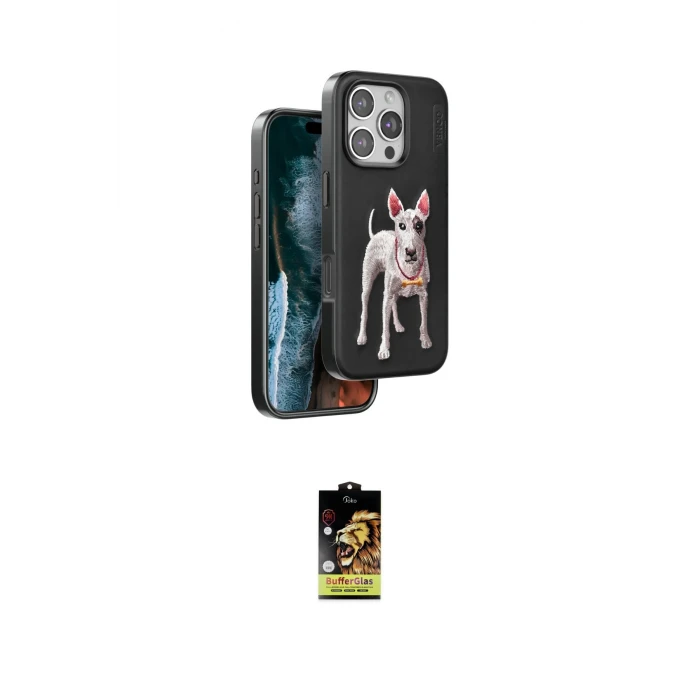 ieg™ iPhone 16 Pro Kılıf Nova Form Koleksiyonu - Siyah Buffer Cam Ekran Koruyucu