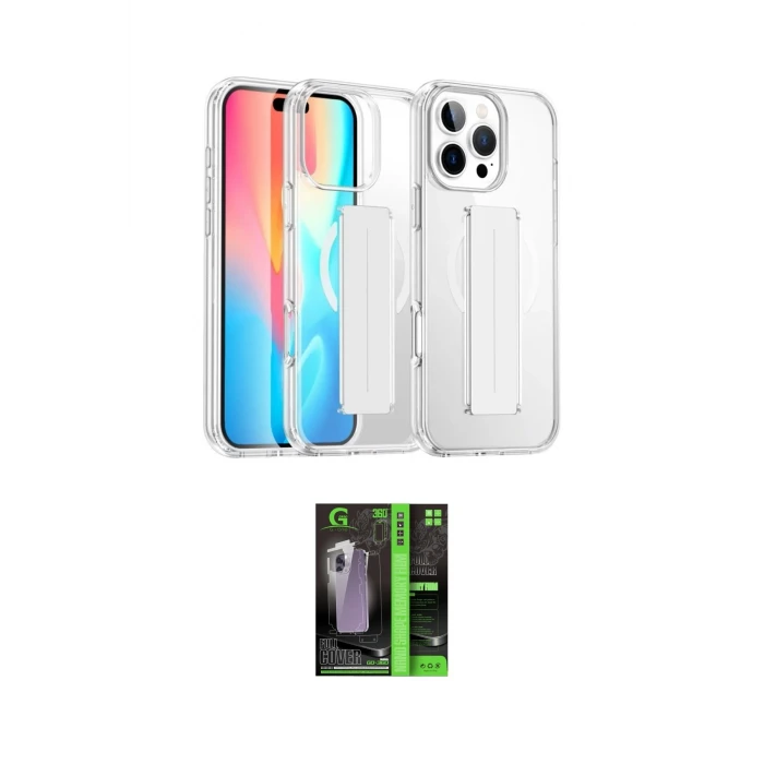 ieg™ iPhone 16 Pro Kılıf Nova Işık Koleksiyonu - Şeffaf 360 Full Body Arka Koruyucu