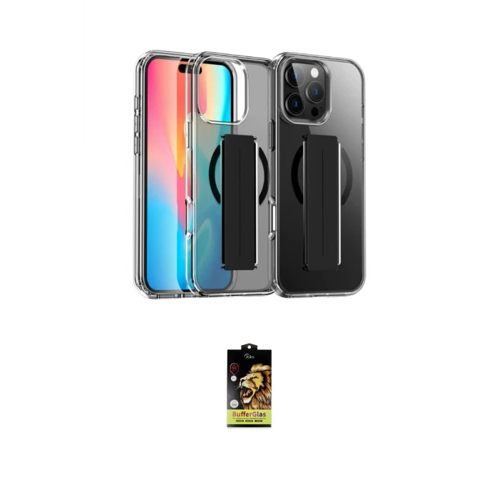 ieg™ iPhone 16 Pro Kılıf Nova Işık Koleksiyonu - Siyah Buffer Cam Ekran Koruyucu