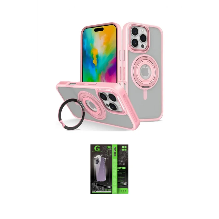 ieg™ iPhone 16 Pro Kılıf Nova Minimal Serisi - Şeffaf 360 Full Body Arka Koruyucu