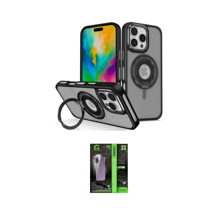 ieg™ iPhone 16 Pro Kılıf Nova Minimal Serisi - Şeffaf 360 Full Body Arka Koruyucu