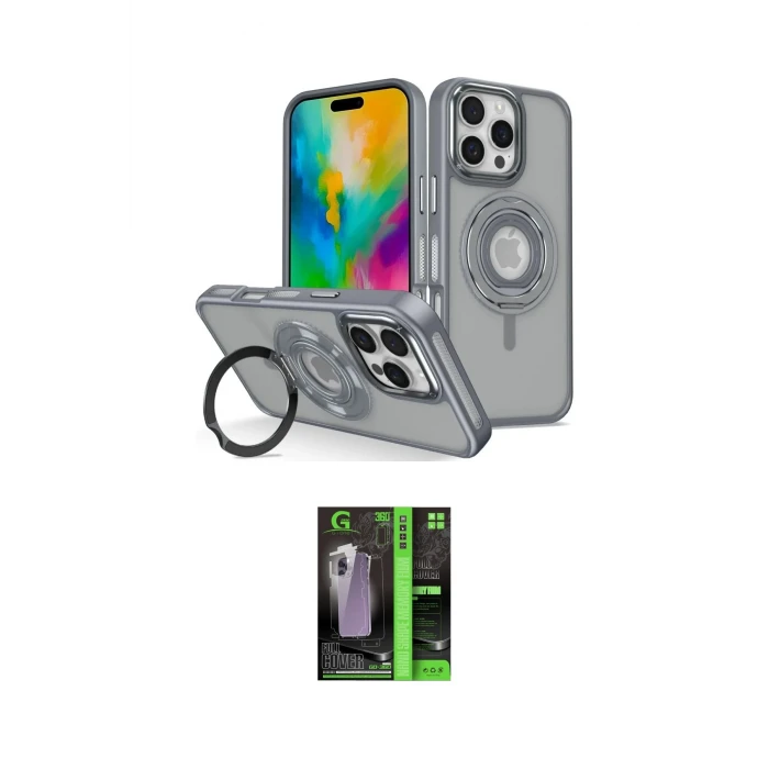 ieg™ iPhone 16 Pro Kılıf Nova Minimal Serisi - Şeffaf 360 Full Body Arka Koruyucu