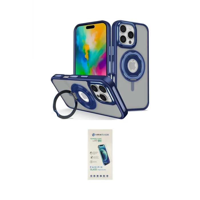 ieg™ iPhone 16 Pro Kılıf Nova Minimal Serisi - Şeffaf Pasifik Cam Ekran Koruyucu