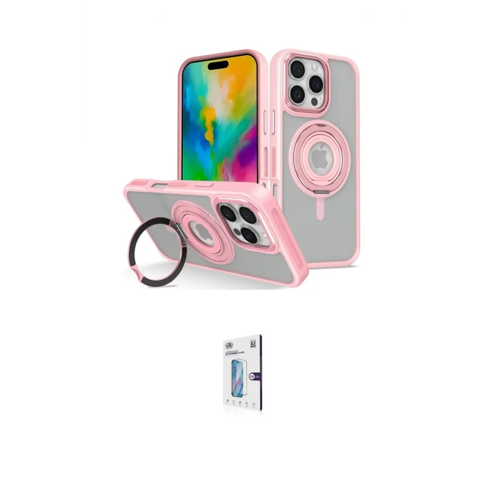 ieg™ iPhone 16 Pro Kılıf Nova Minimal Serisi - Siyah Bilvis 0.18mm Plus Cam Ekran Koruyucu