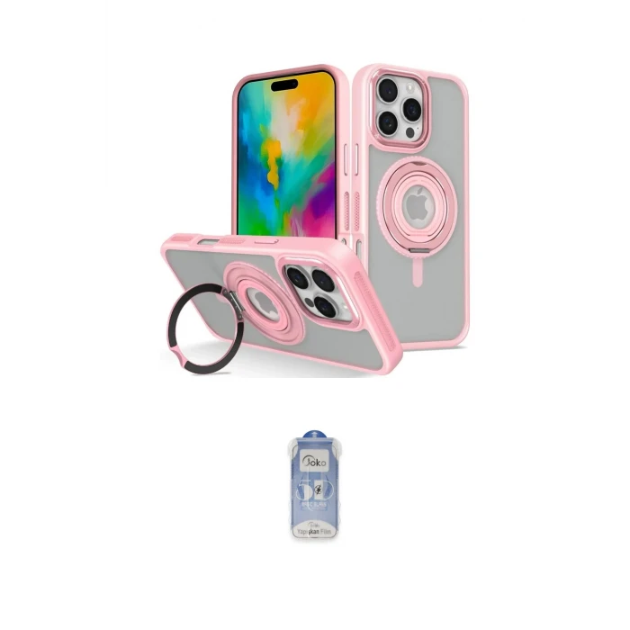 ieg™ iPhone 16 Pro Kılıf Nova Minimal Serisi - Siyah Joko Magic 5D Cam
