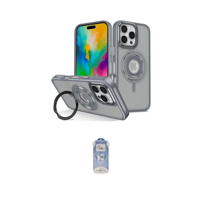 ieg™ iPhone 16 Pro Kılıf Nova Minimal Serisi - Siyah Joko Magic 5D Cam