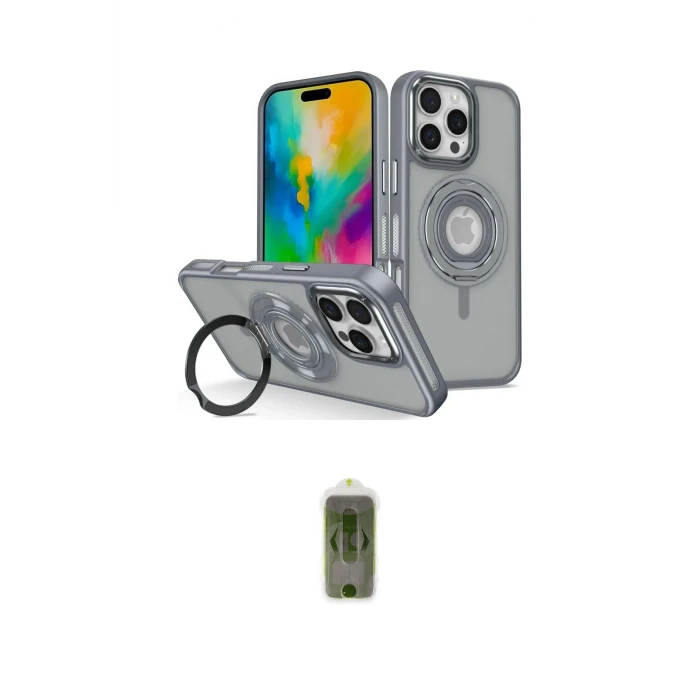 ieg™ iPhone 16 Pro Kılıf Nova Minimal Serisi - Siyah Joko Magic 5D Hayalet Cam