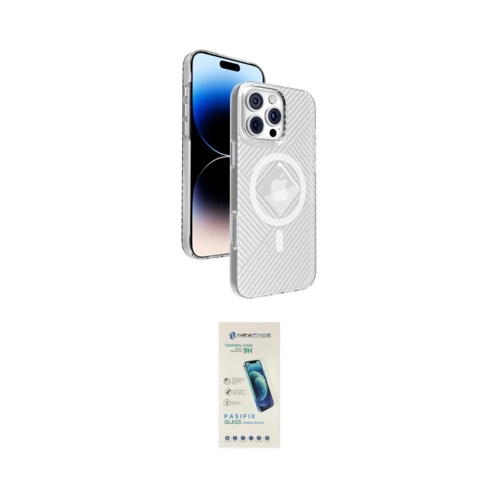 ieg™ iPhone 16 Pro Kılıf Nova Modern Prime - Şeffaf Pasifik Cam Ekran Koruyucu