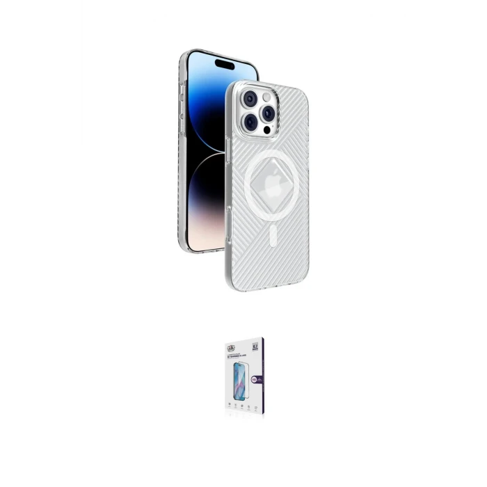 ieg™ iPhone 16 Pro Kılıf Nova Modern Prime - Siyah Bilvis 0.18mm Plus Cam Ekran Koruyucu